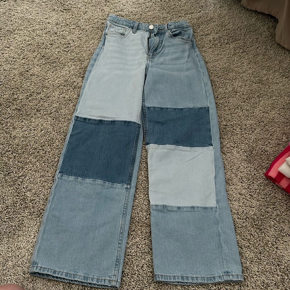 H and M girls 12 patch denim